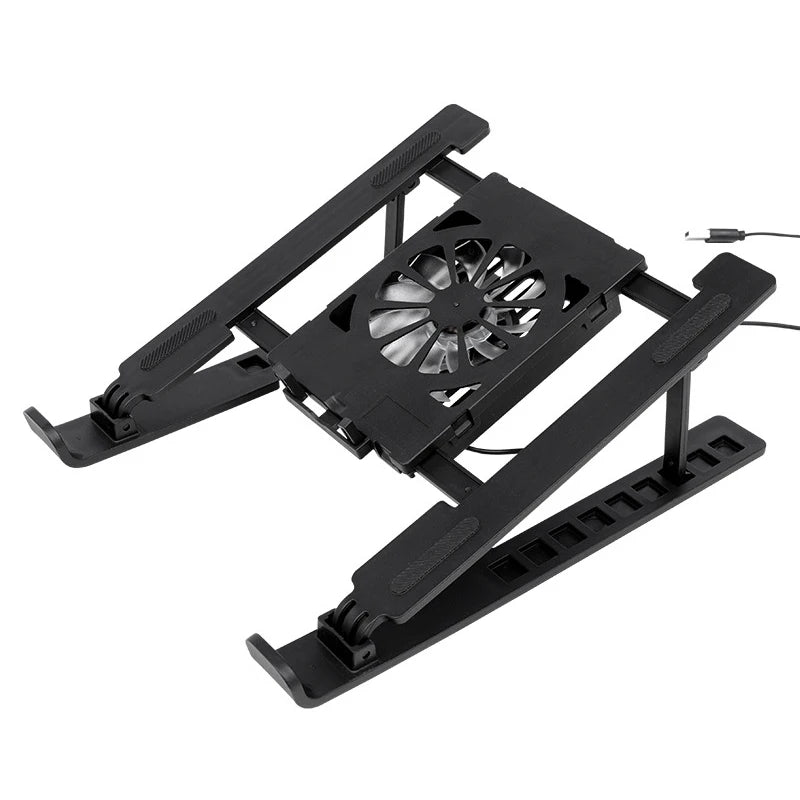 Foldable Laptop Cooling Stand Base Portable Notebook Cooler With Cooling Fan Pad Holder Radiator Bracket Heighten Rack