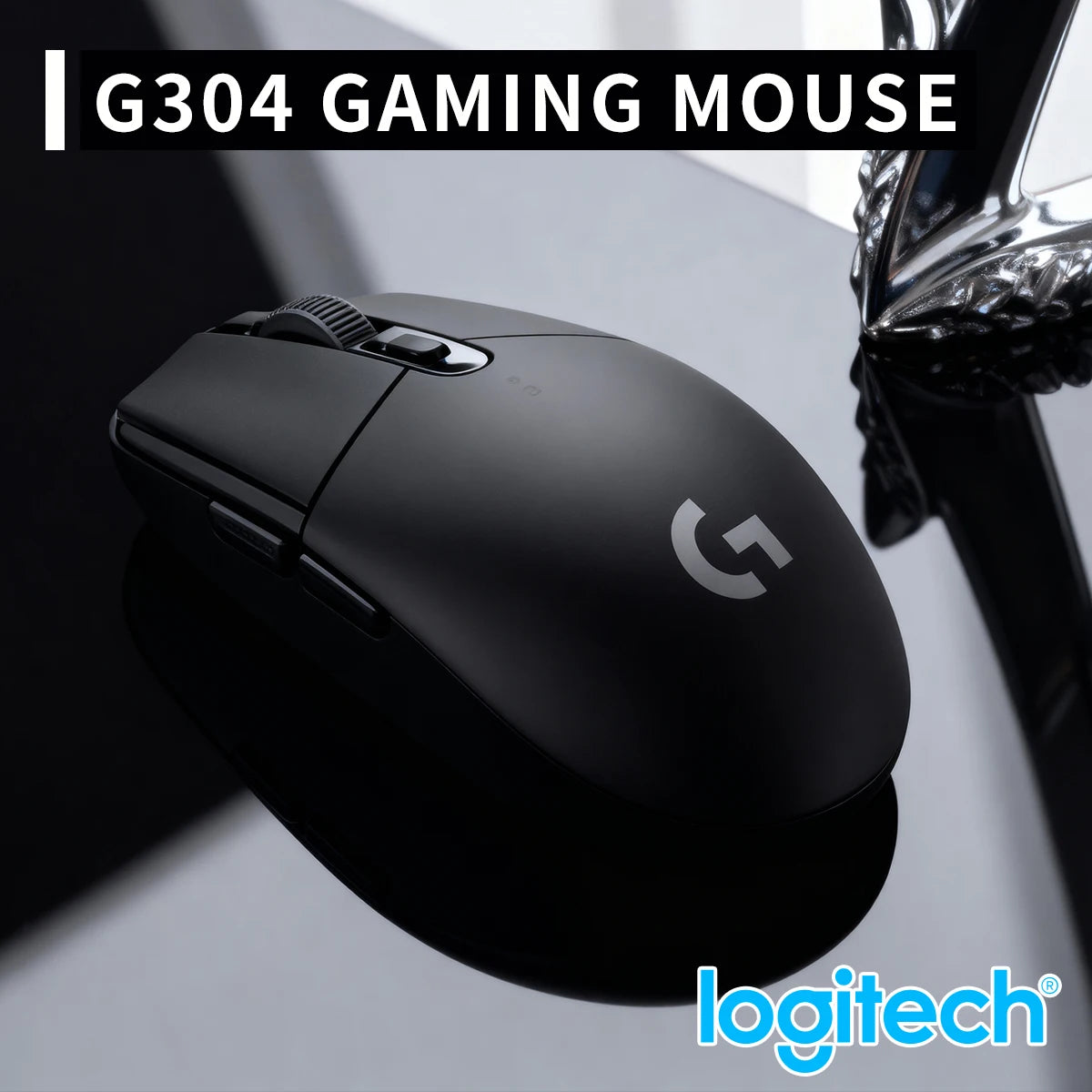 Logitech G304 Wireless Gaming Mouse HERO Sensor 12000 DPI 6 Programmable Buttons Long Battery Life for PC Laptop Gamers