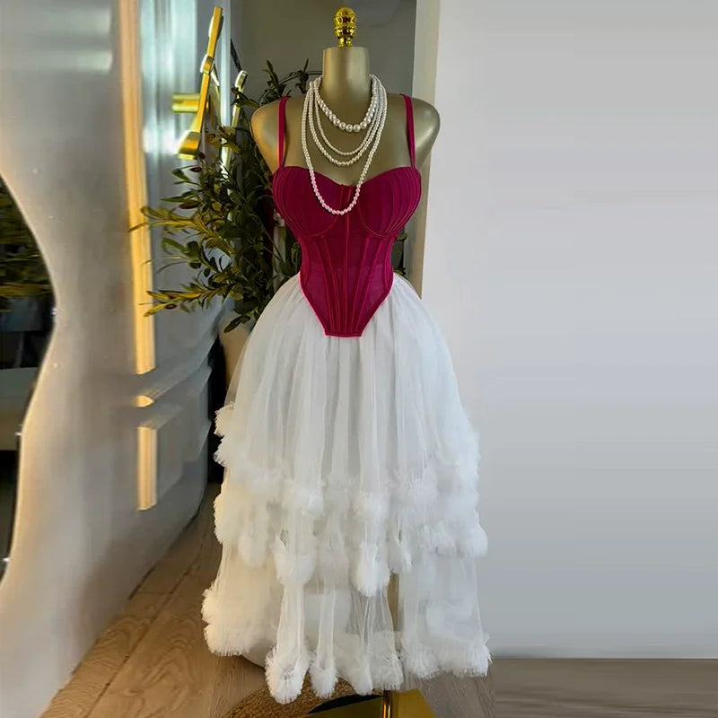 Women's Dress Set Sleeveless Strap Tops and Pleated Tiered Skirts Suit Elegant Vacation Birthday Two 2 Piece Set Outfits