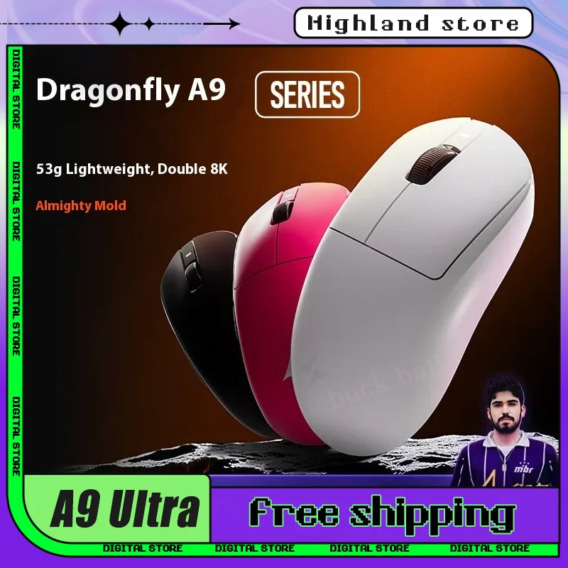 ATK A9 Ultra Wireless Gaming Mouse Tri Mode 8K 53g Lightweight A9/A9 SE/A9 Plus/A9 Pro Gaming Mouse E-sports PC Customized Gift
