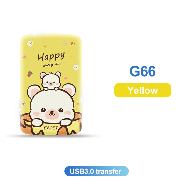 EAGET G66 Portable HDD External Hard Disk Drive 500GB 1TB External Memory Cute Hard Drives for SamSung PC Laptop Desktop