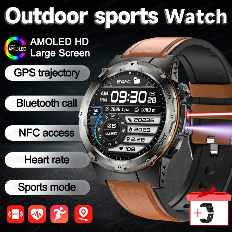 2025 NEW Top Popular Outdoors GPS tracker Sports Smart Watch Men 500mAh NFC HD Call IP68 depth waterproof Smart Watch T-REX3 Men