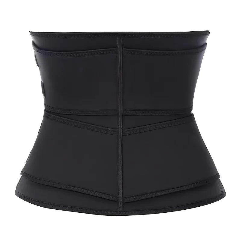 Latex Adjustable Waist Trainer for Women – Double Belt Neoprene Corset with Zipper, Tummy Control Cincher & Back Support for Workout & Daily Use