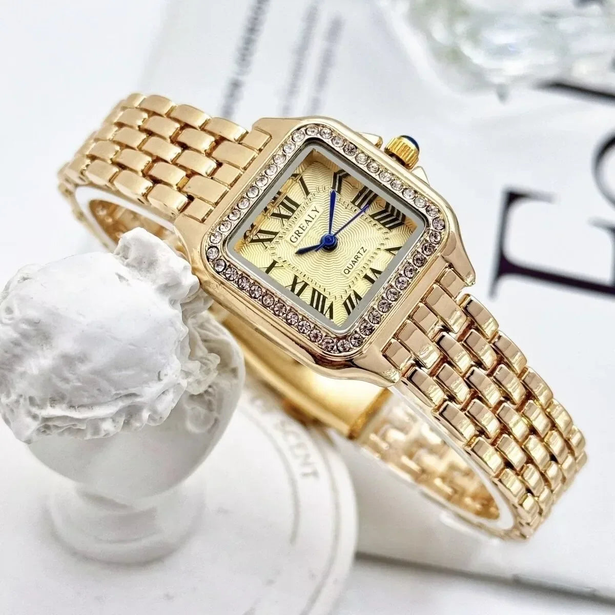 Gold | Silver Tone Vintage Bracelet Watch | Elegant Roman Dial Women’s Luxury Timepiece