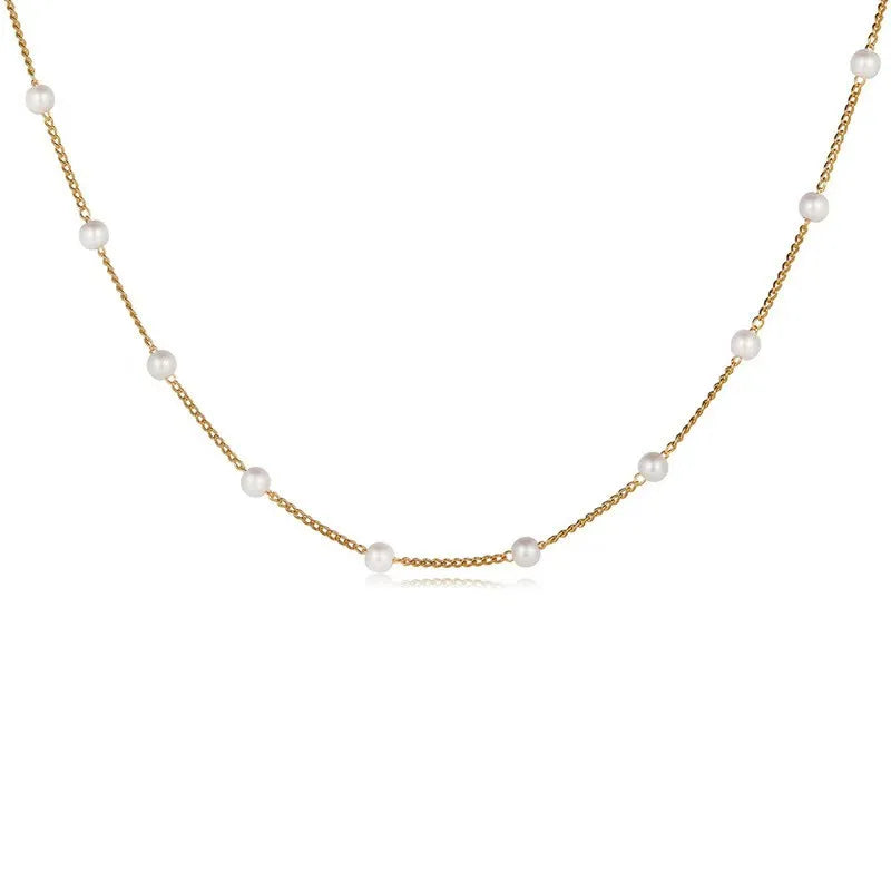 Lyzior™ Pearl Lace Pendant Necklace – Elegant Gold Choker