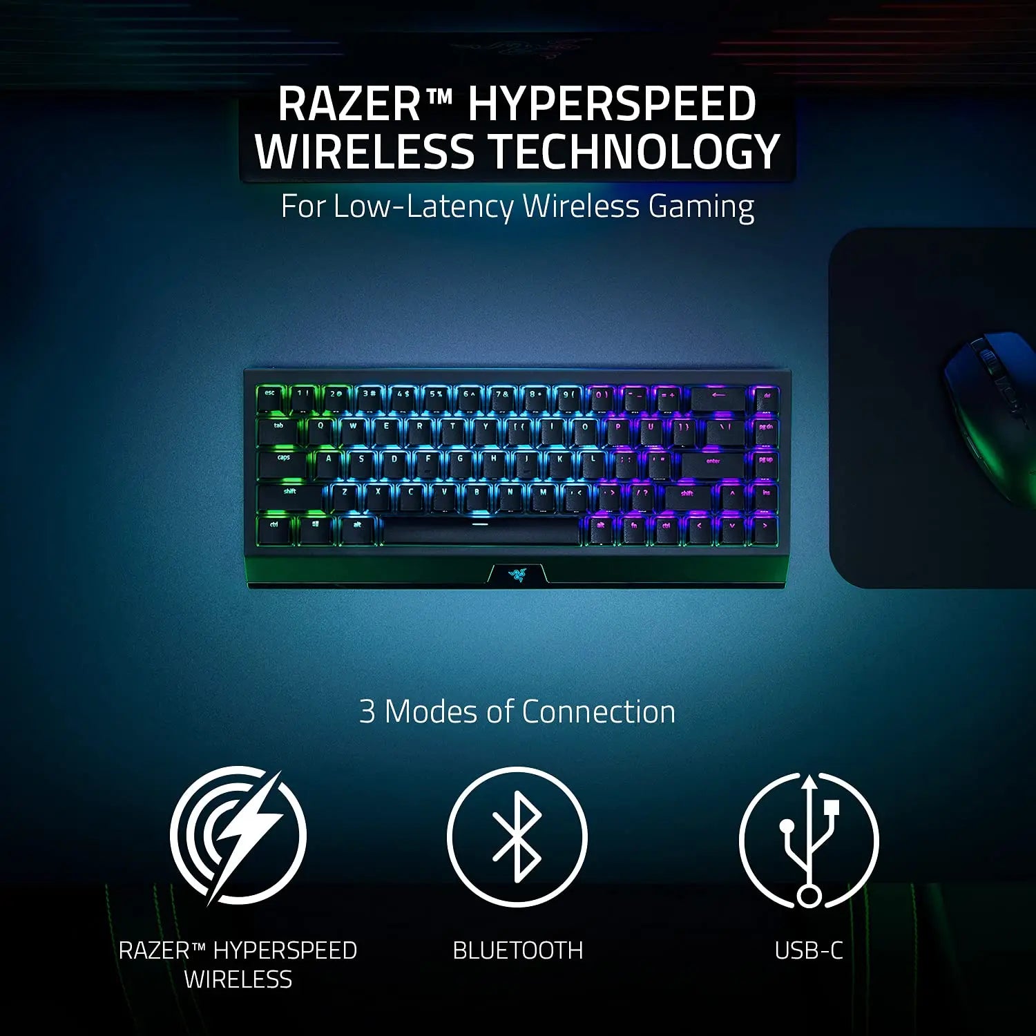 Razer BlackWidow V3 Mini HyperSpeed 65% Wireless Mechanical Gaming Keyboard