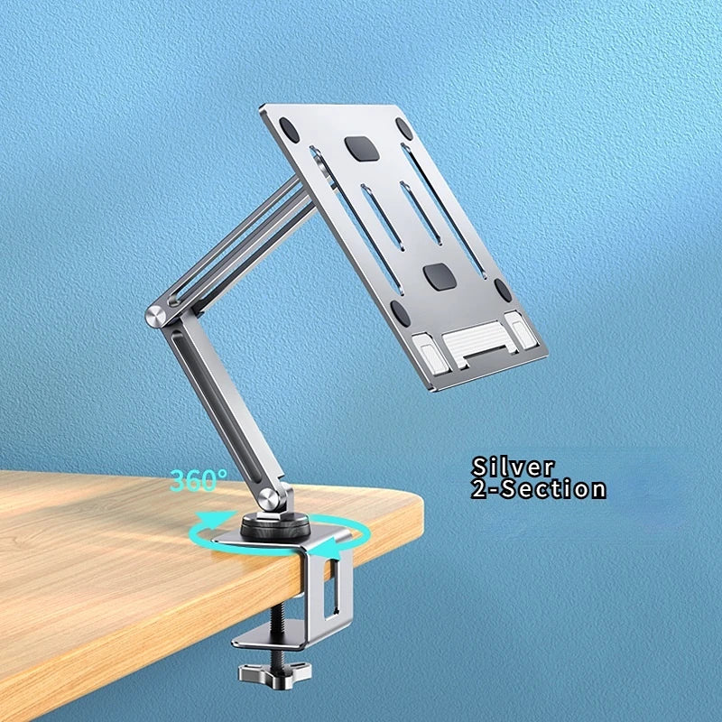 Oatsbasf Laptop Stand Clamp Tablet Hightening Support Holder Book Bracket Desktop Bed Lazy Stand 360°Rotating Hight Adjustable