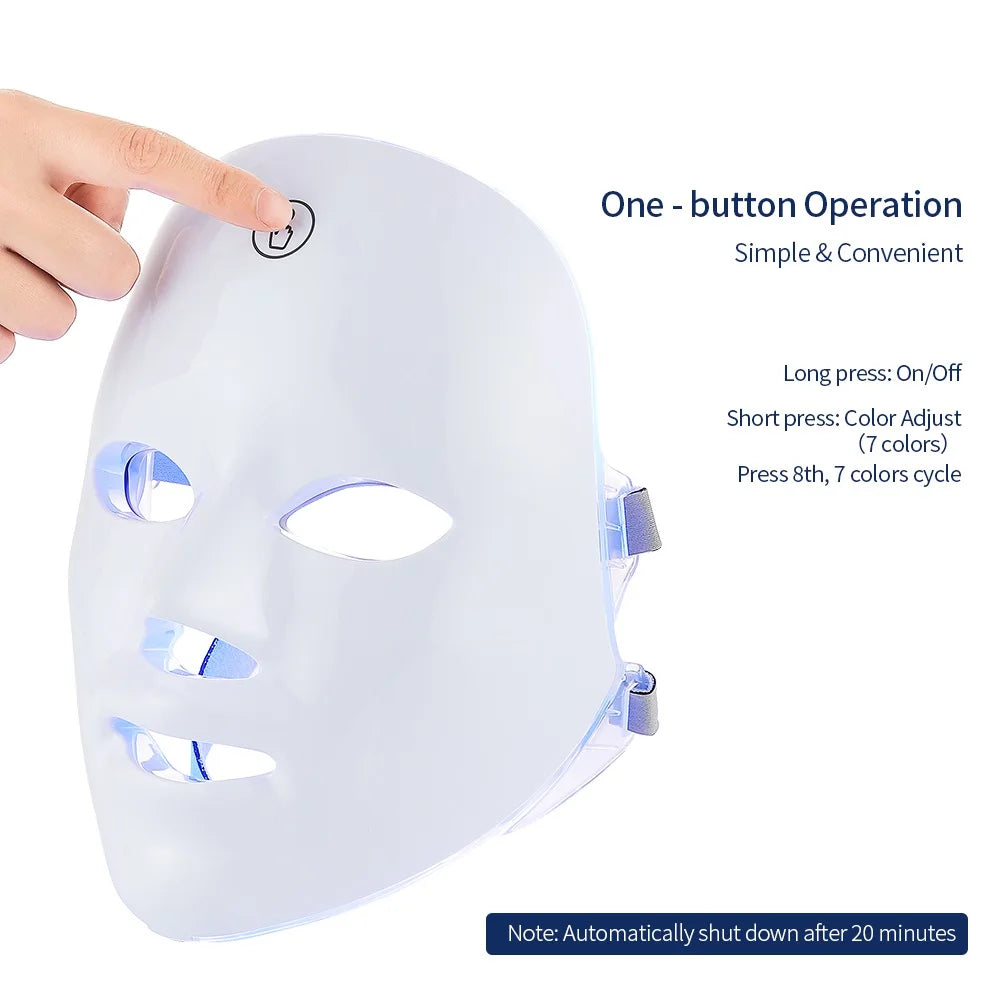 Wireless 7-Color LED Face Beauty Mask