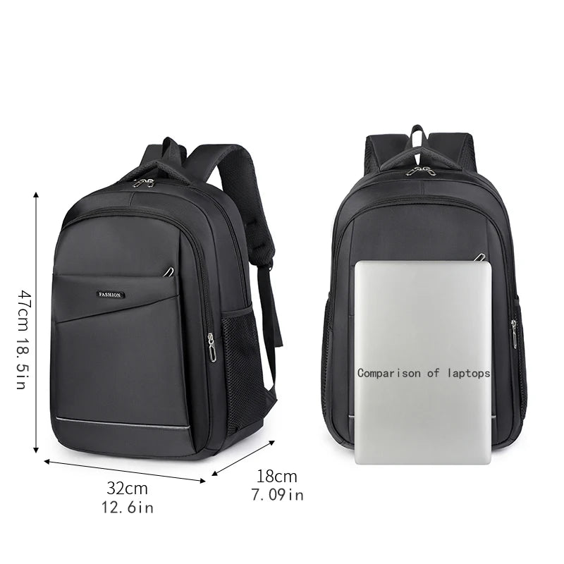 Large-capacity backpack - made of durable fabric, with zipper closure, suitable for professional laptop bags, travel backpacks,
