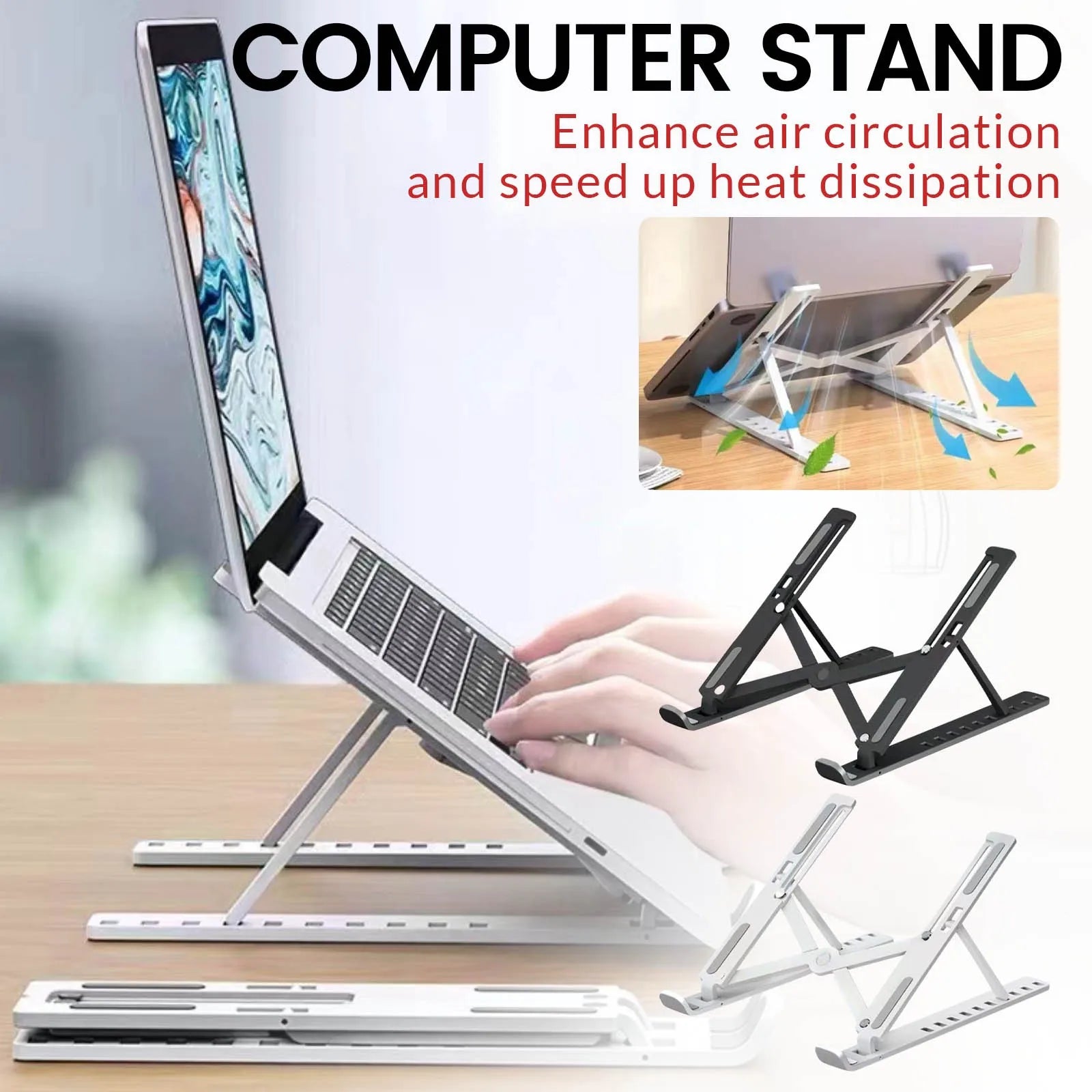Universal Lifting Laptop Stand for Macbook Adjustable Portable Non-slip More Stabe Convenient Laptop Booster Stand