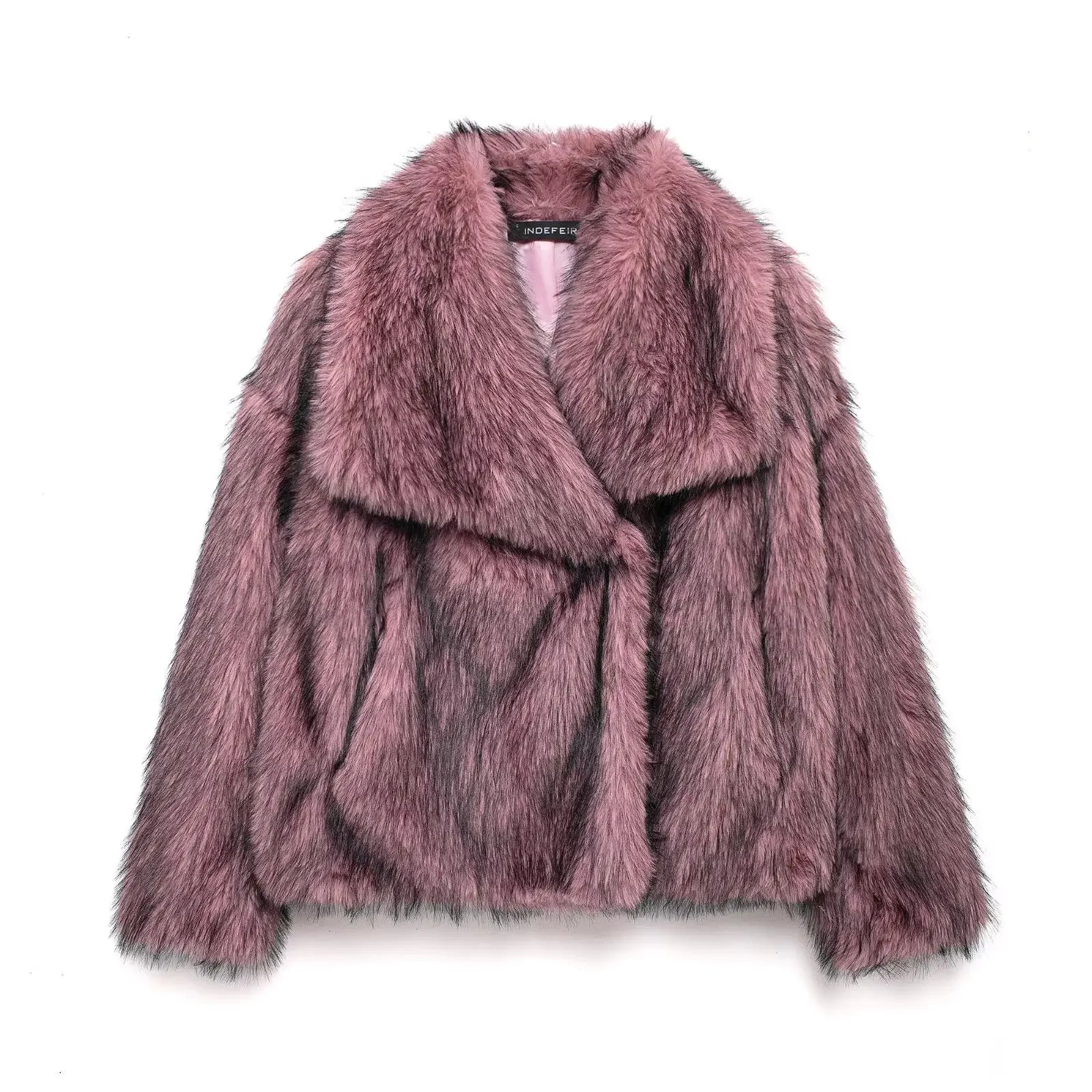 Winter Plush Coat Fashion Warm Thicken Fluffy Lapel Jacket