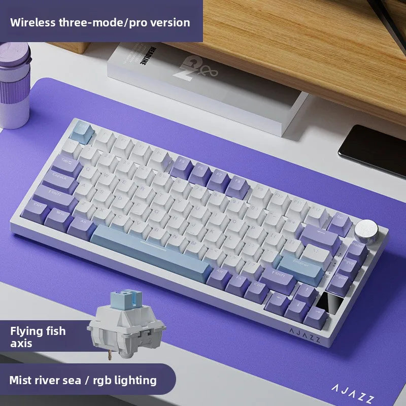 Heijue AK820pro Wireless Tri-Mode Mechanical Keyboard Customizable 75%