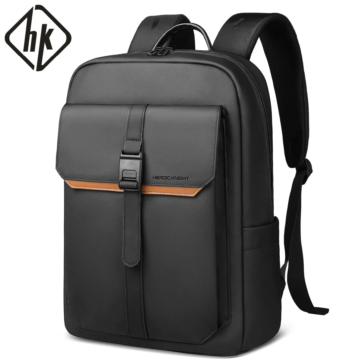 HK Stylish Business Backpack for Men Waterproof 15.6 inch Flap Laptop Backpack Multiple Pockets Casual Daypack for Work School