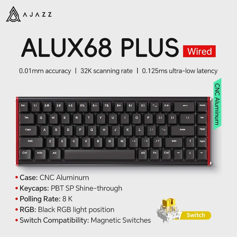 AJAZZ AK680 MAX Mechanical Keyboard HE Hall Effect Switch 60% 8k/1K RGB Wired/Wireless