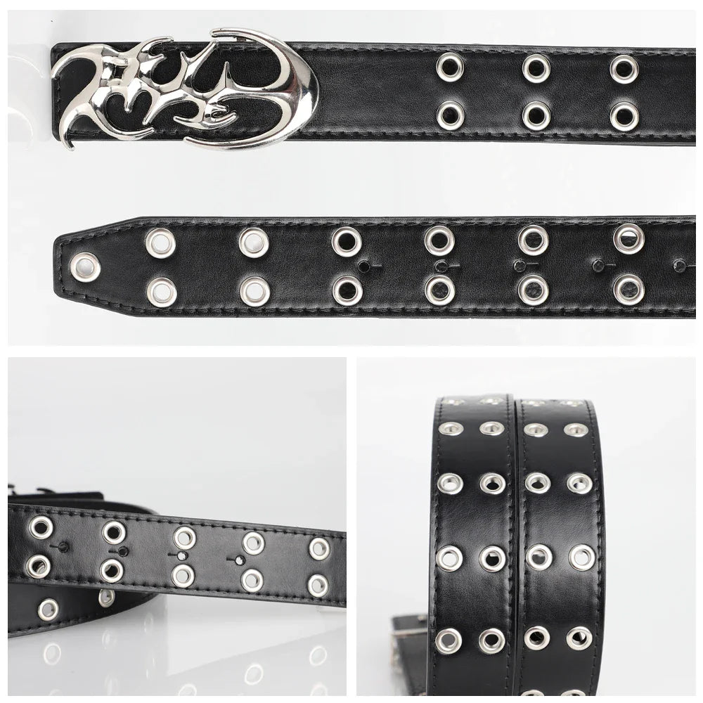 Gothic Buckle Leather Belt