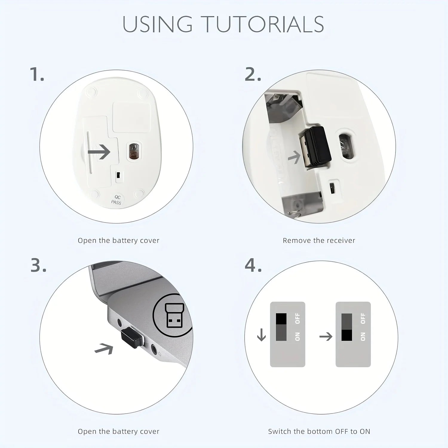 Dual Mode Wireless Mouse Bluetooth-Compatible 2.4G Wireless Mouse Computer Mice for Windows 7/8/10 Mac iOS Android Laptop Tablet