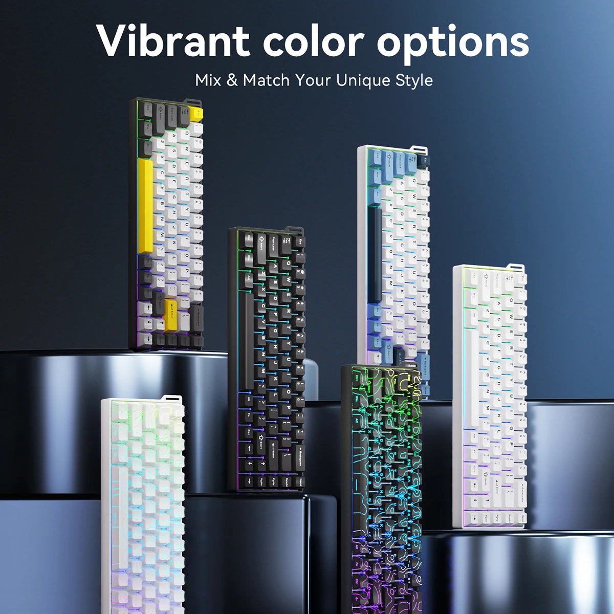 Ajazz AK680 V2 Gaming Magnetic Switch 8K Polling Rate RGB Lighting Aluminum Alloy Plate