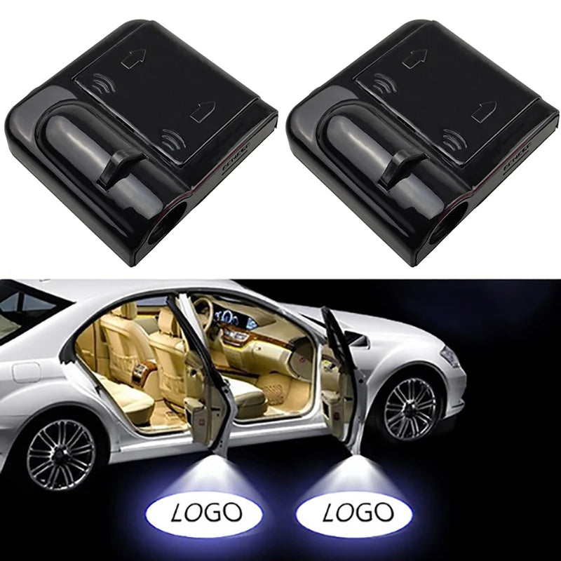 1pc Wireless Led Car Door Welcome Laser Projector Logo Ghost Shadow Night Lights Car Styling Accessories Courtesy Decor Lamp Kit