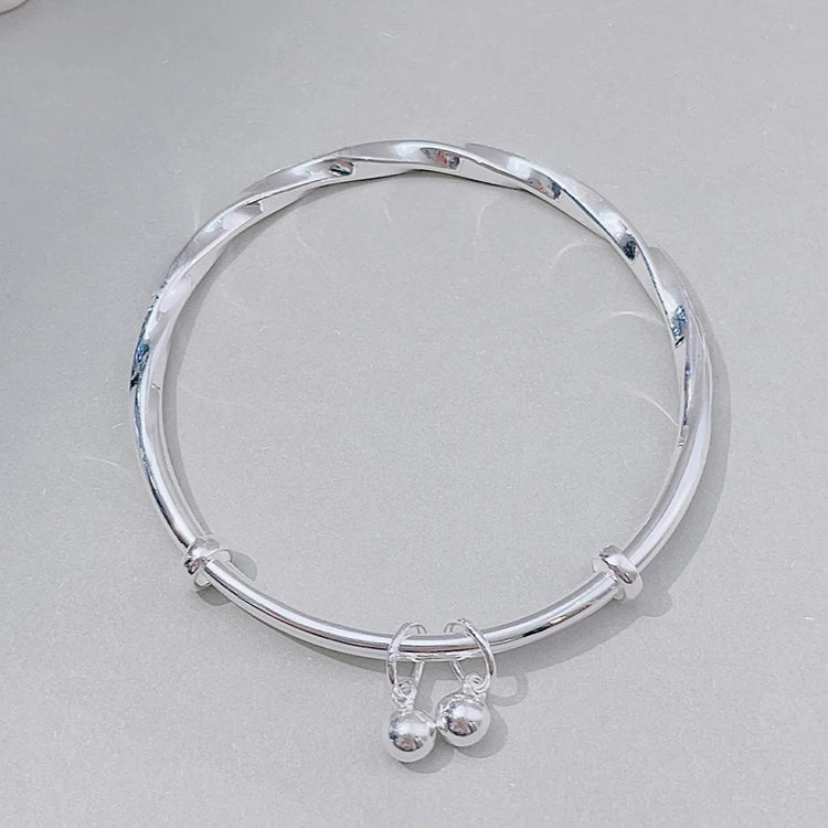 925 Silver Hollow Bell Bangle