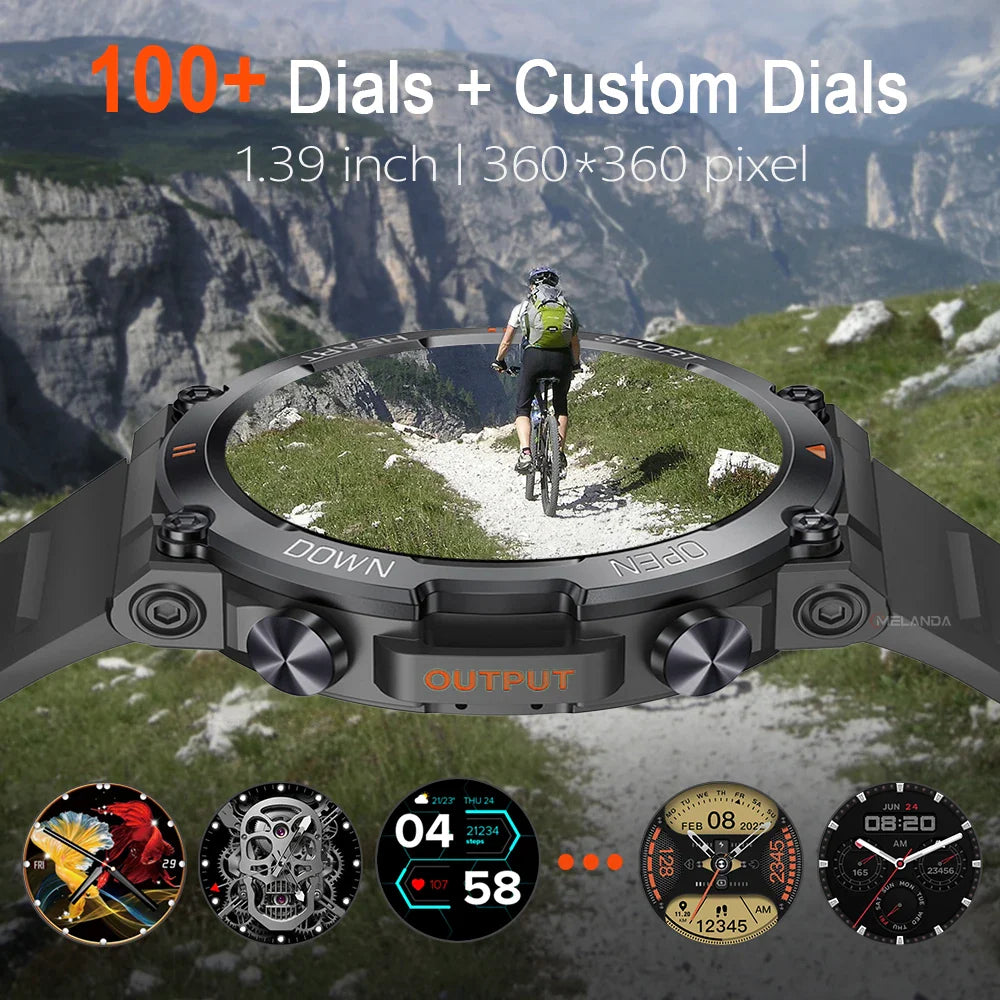 MEVADEN New 1.39 inch Men's Bluetooth Call Smart Watch Sports Fitness Tracker Heart Monitor Smartwatch For Android IOS 400mAh