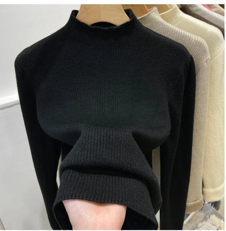 Women's Fleece-lined Turtleneck Sweater