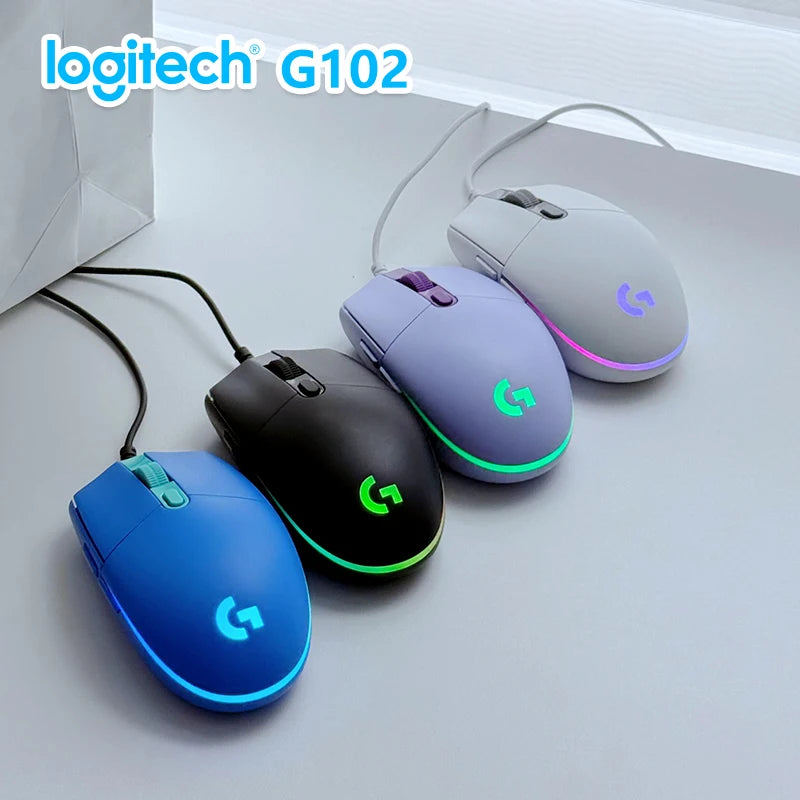 Logitech G102 Wired Gaming Mouse, Durable Braided Cable, Suitable for Both Office and Gaming