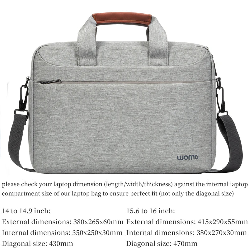 Laptop Shoulder Bag 14 15.6 16 Inch Men Messenger Carrying Case for MacBook Huawei HP Acer Asus Lenovo Business Office Notebook