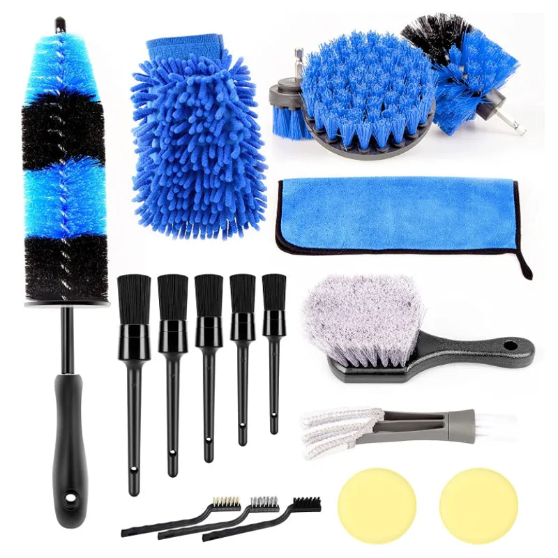 UNTIOR Electric Drill Brush Attachment Set Power Scrubber Brush Car Polisher Kitchen Bathroom Cleaning Tool Car Detailig Brushes