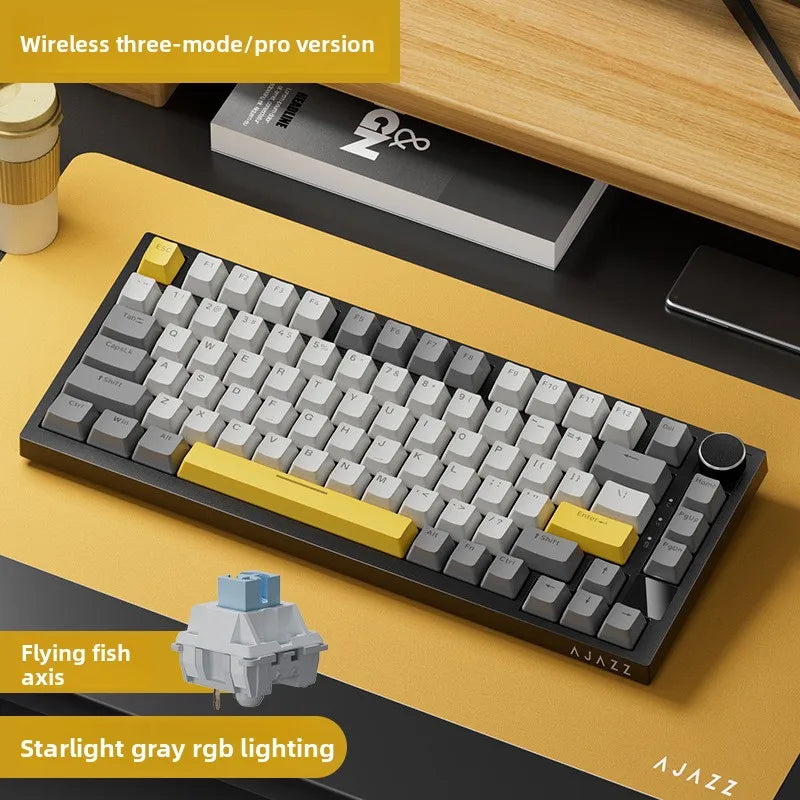 Heijue AK820pro Wireless Tri-Mode Mechanical Keyboard Customizable 75%