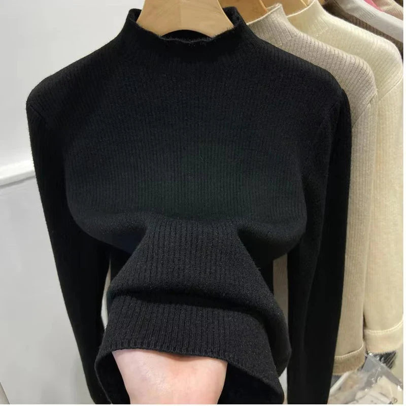 Women's Fleece-lined Turtleneck Sweater