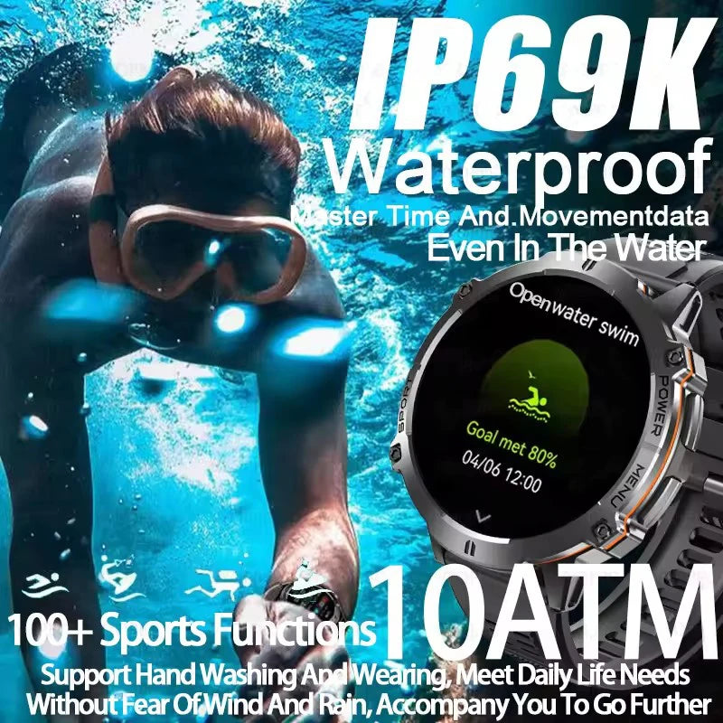 New TANK X3 1000mAh Large Battery Durable Adult Smart Watch GPS Compass Altimeter 5ATM Waterproof BT Call Sports Smartwatch Men