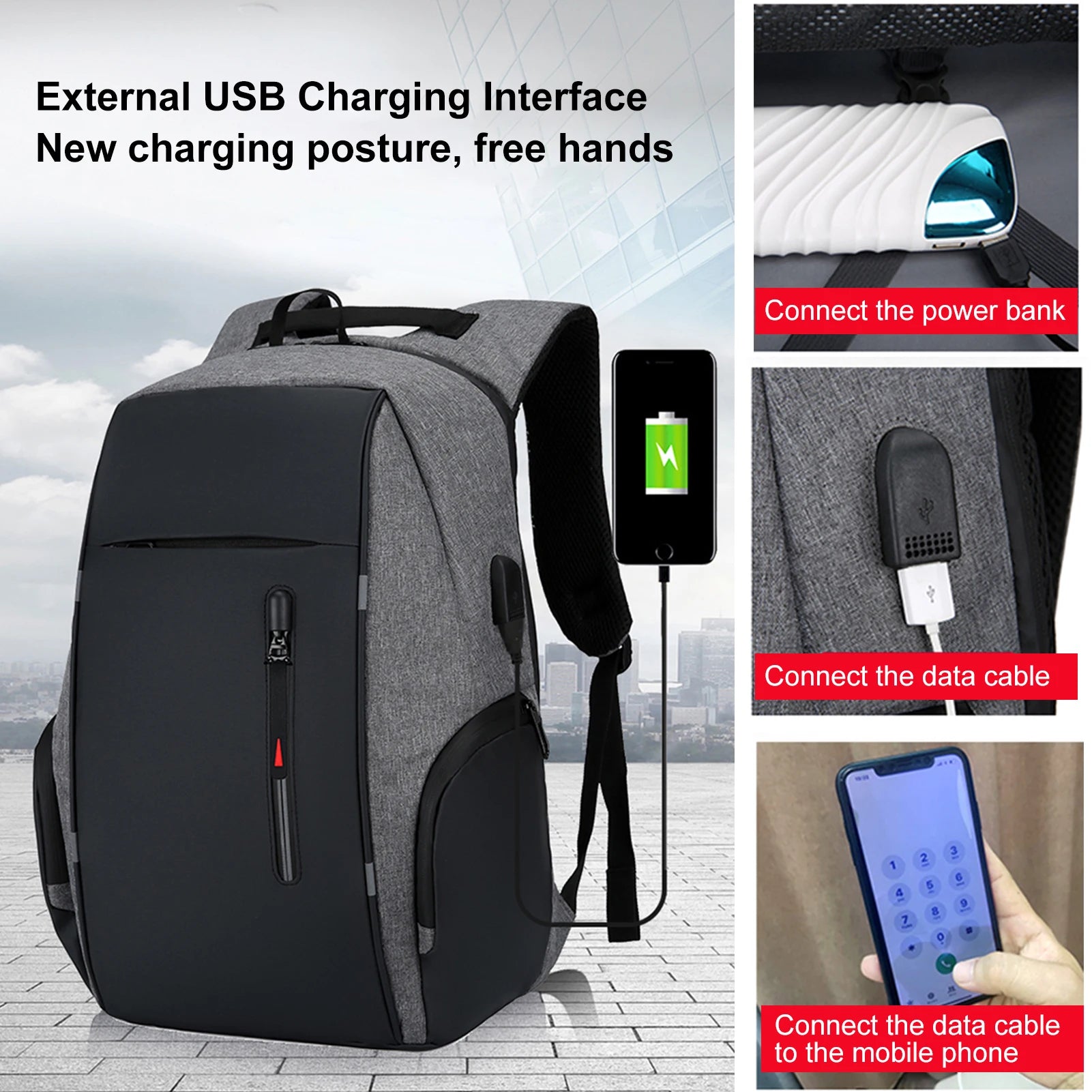 【New】Laptop Backpack For 17 Inch Laptop Bag With USB Port Fashion Waterproof Backpacks One Bag for All Outings, for Men & Women