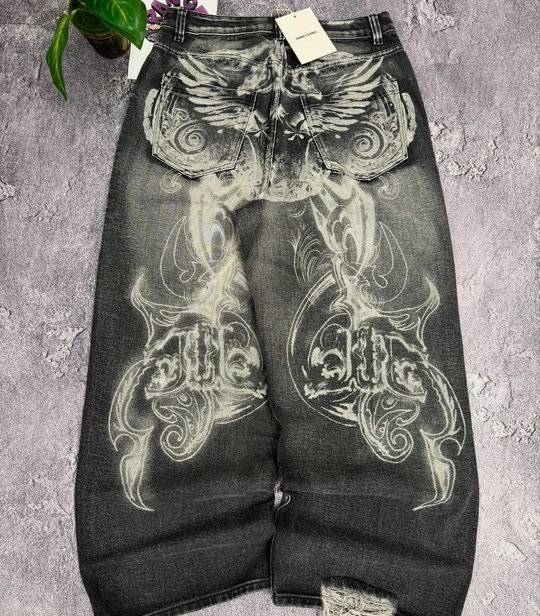 Baggy Wide Leg Designed Jeans