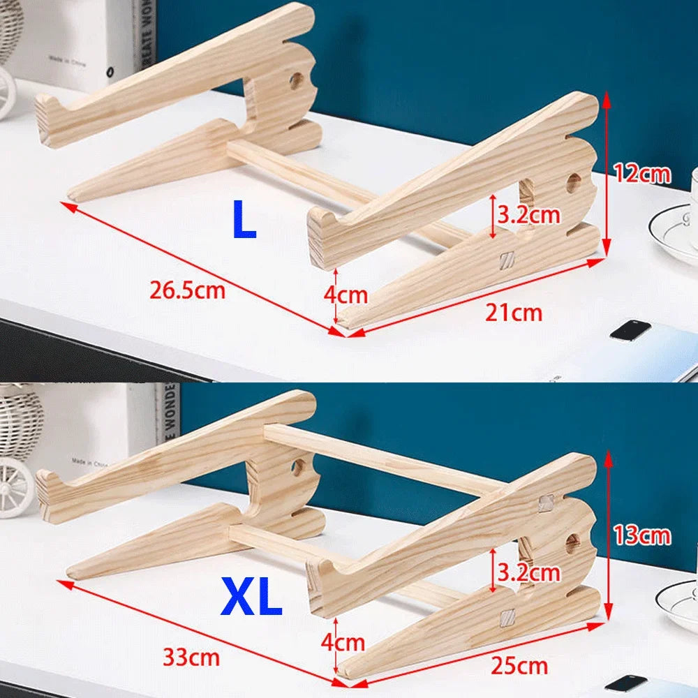 Solid Wood Laptop Stand Removable Vertical Bracket Cooling Base Cooling Heat Dissipation Laptop Holder Support Base PC LapTop