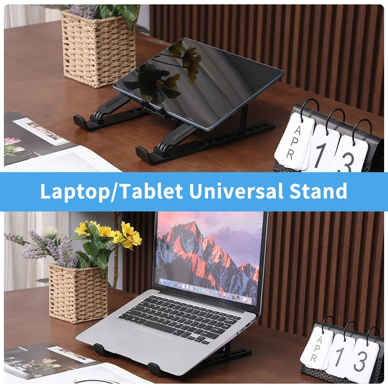 Foldable Laptop Cooling Stand Base Portable Notebook Cooler With Cooling Fan Pad Holder Radiator Bracket Heighten Rack