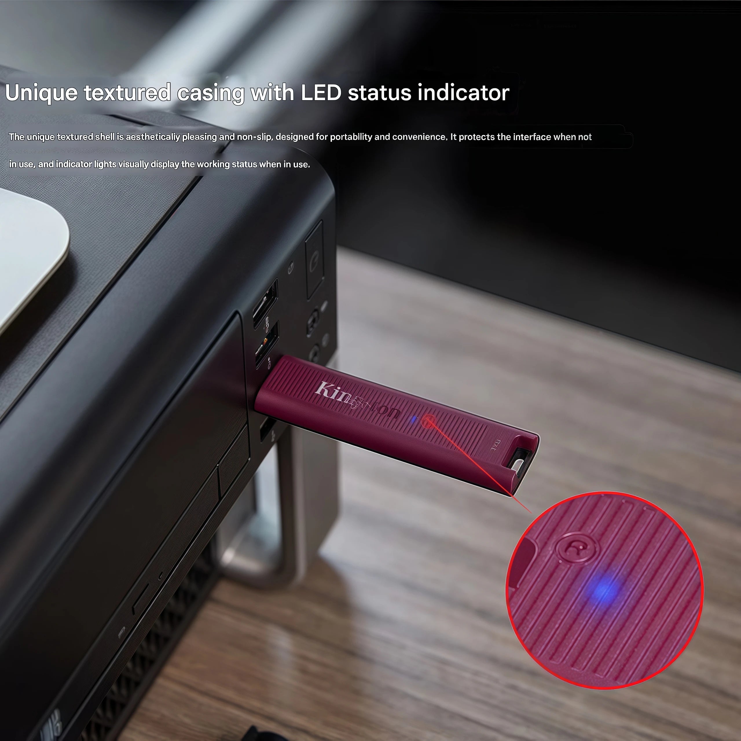 Kingston USB 3.2 SSD flash drive, high-speed transfer, large capacity. [USB 3.2] Read speed 1000MB/s, Write speed 900MB/s.