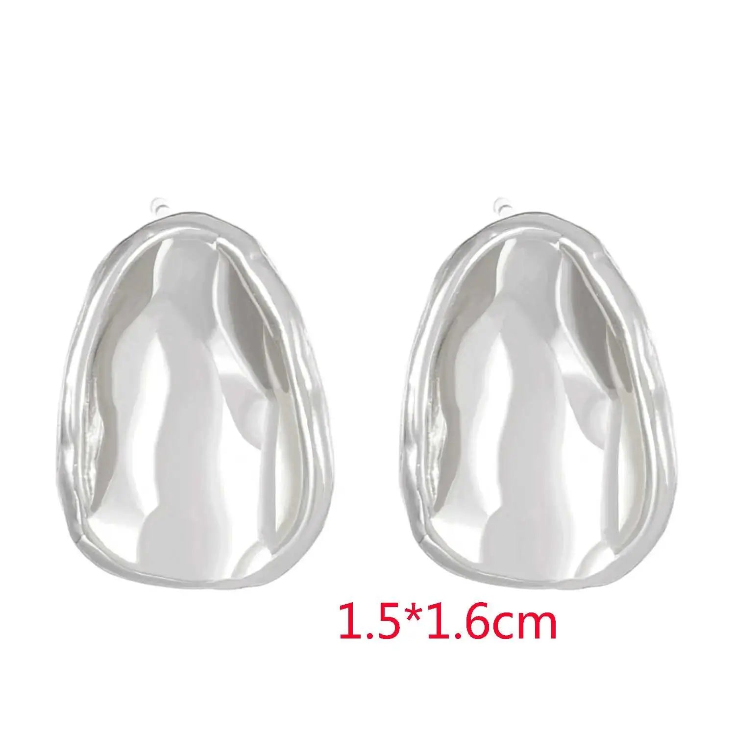 Vintage Pleated Geometric Earrings – Stainless Steel Statement Studs