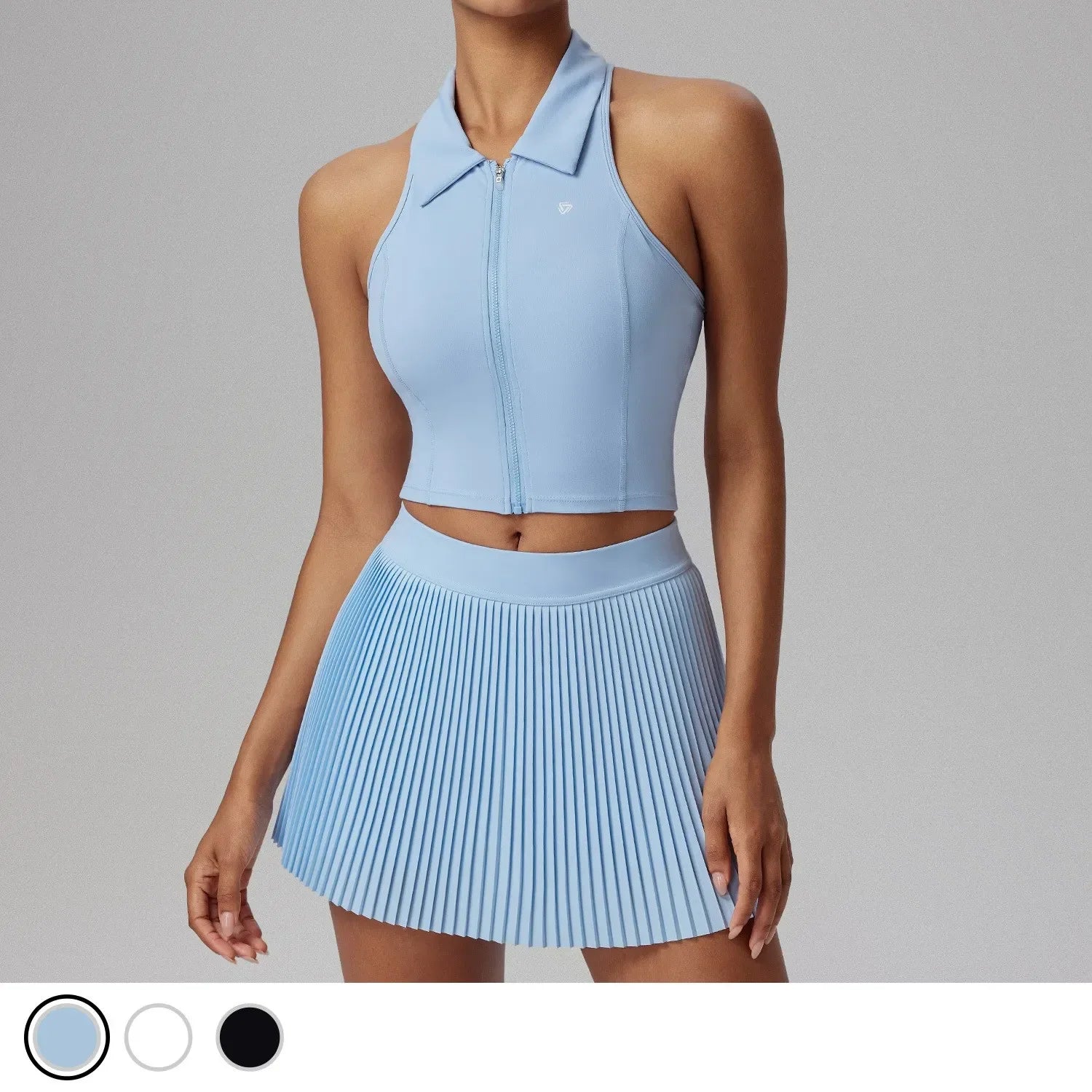 Womens Breathable Running Shorts Skirt Set for Outdoor Sports