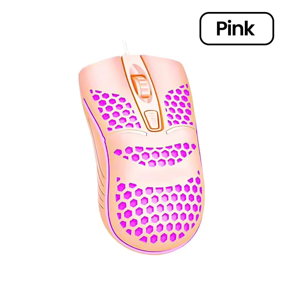 USB Wired Mouse RGB Luminous Gaming Mouse 1600DPI Desktop Laptop Mute Office Computer Wired Mouse for Windows PC & Laptop