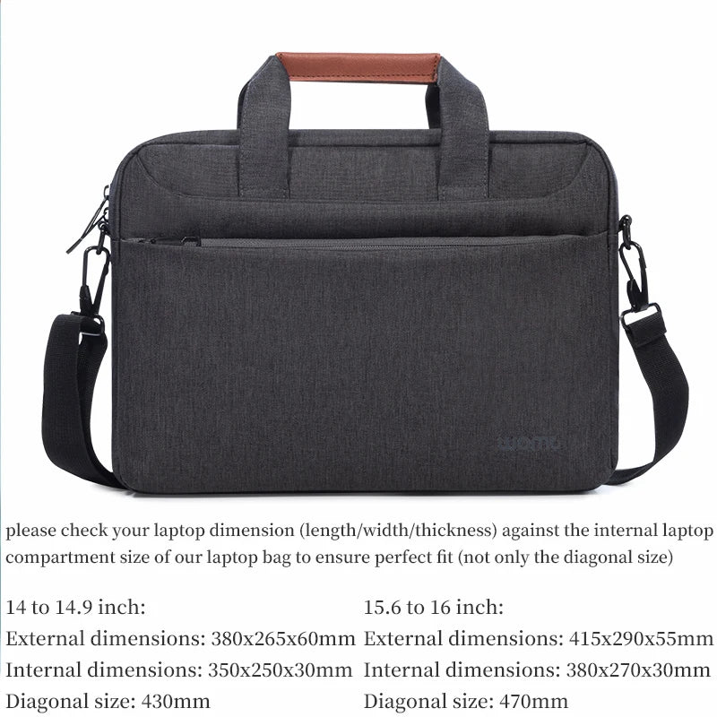 Laptop Shoulder Bag 14 15.6 16 Inch Men Messenger Carrying Case for MacBook Huawei HP Acer Asus Lenovo Business Office Notebook