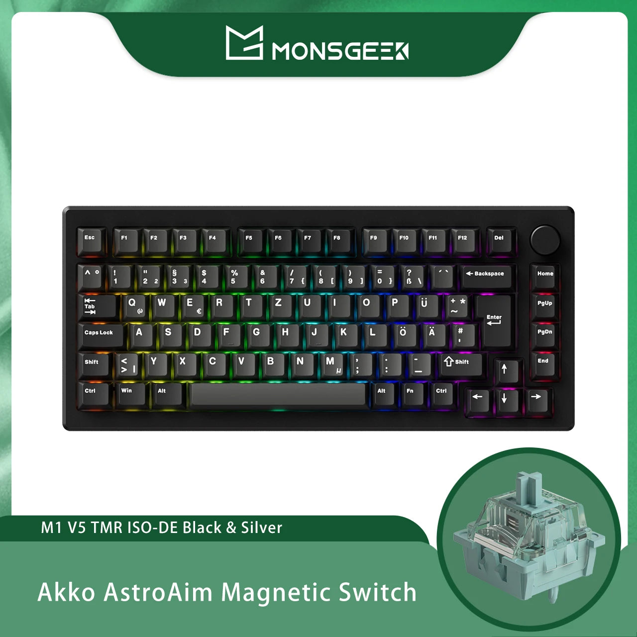 Akko MONSGEEK M1 V5 TMR Rapid Trigger Gaming Keyboard with Magnetic/Mechanical Switches 8K RGB Hot-swap Aluminum Keyboard Gasket