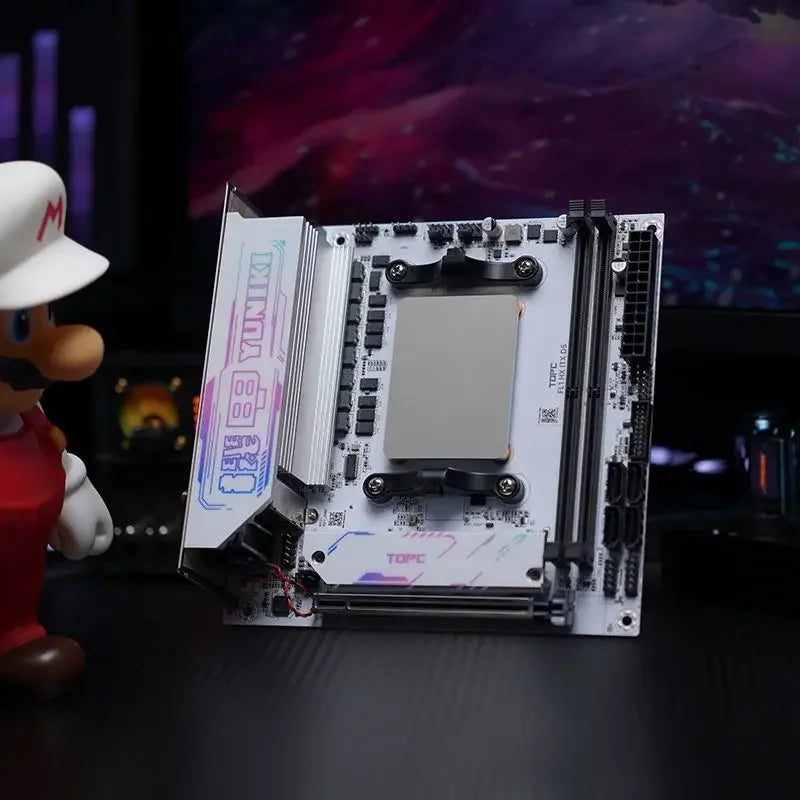 AMD Ryzen 9 8945HX R7 7745HX Topc 4-Bay NAS Gaming Motherboard 2*M.2 NVMe 4*SATA PCIe4.0X16 2.5G LAN Mini ITX Mainboard WiFi6E