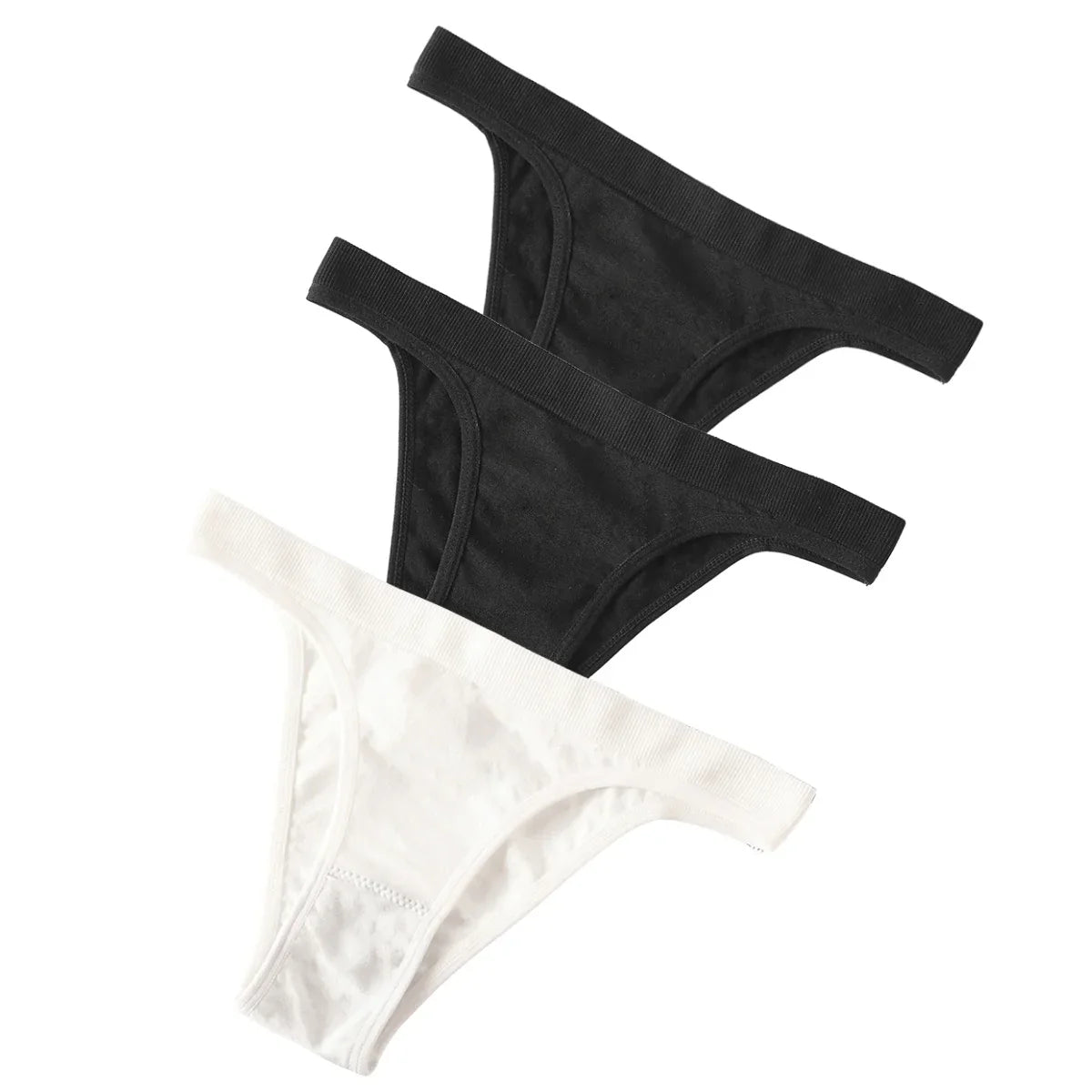 3PCS Set Women's High Rise Brazilian Panties Stretch Seamless Soft Sexy Lingerie