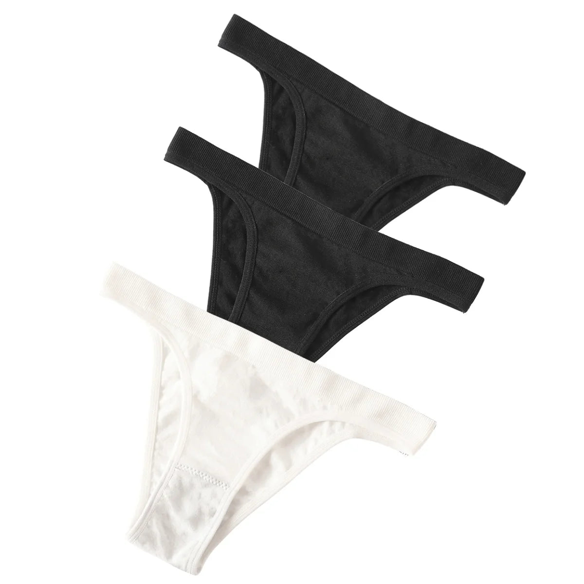 3PCS Set Women's High Rise Brazilian Panties Stretch Seamless Soft Sexy Lingerie