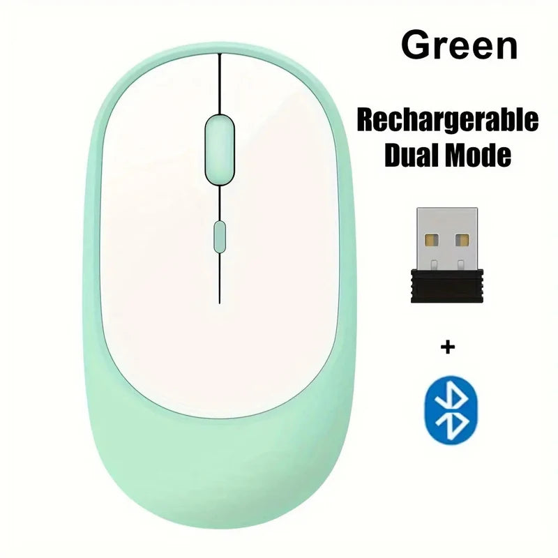 Wireless Mouse Rechargeable Mouse Dual Modes Bluetooth-compatible 2.4G USB Mice For Computer Laptop Tablet Macbook Mause