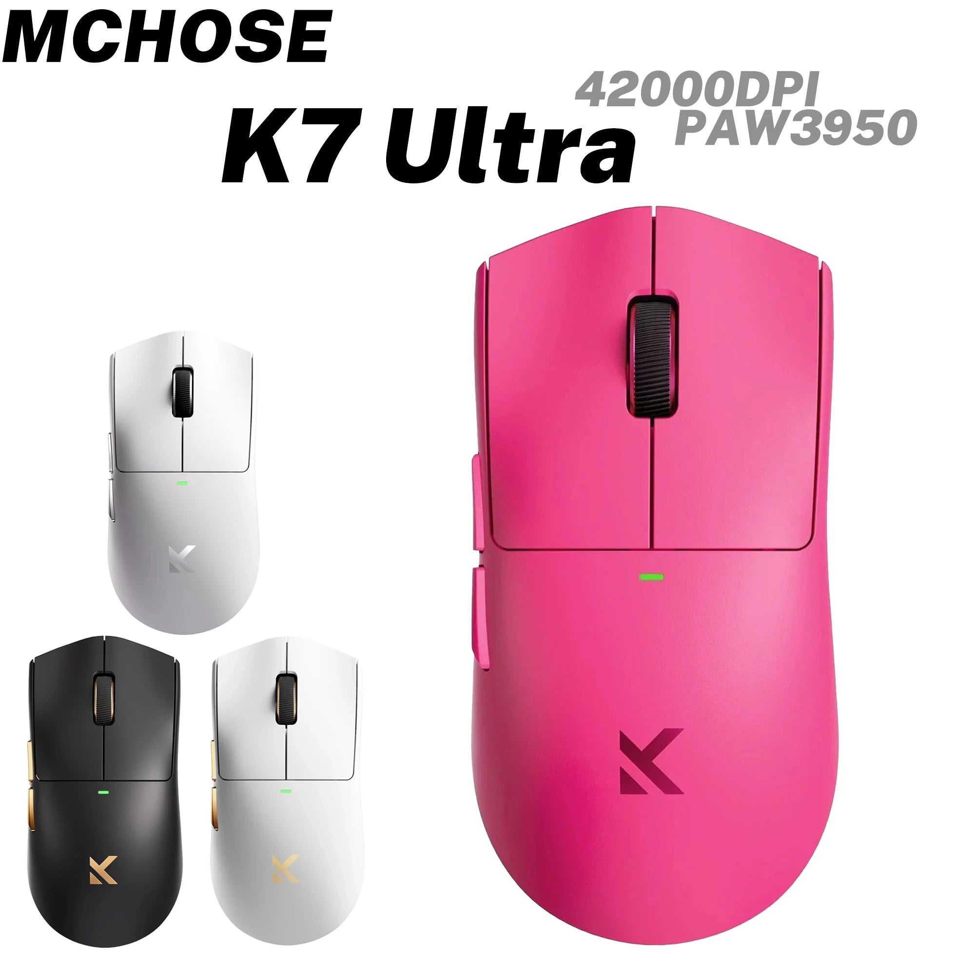 MCHOSE K7 Ultra Wireless Gaming Mouse PAW3950 Dual 8K Polling Rate