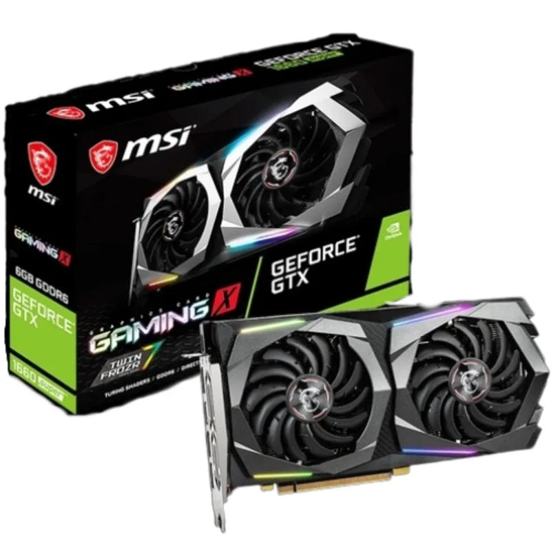 Used MSI GeForce GTX 1660 SUPER GAMING X Graphic Card 6GB GDDR6 192 Bit PCI-E 3.0×16 8Pin gtx 1