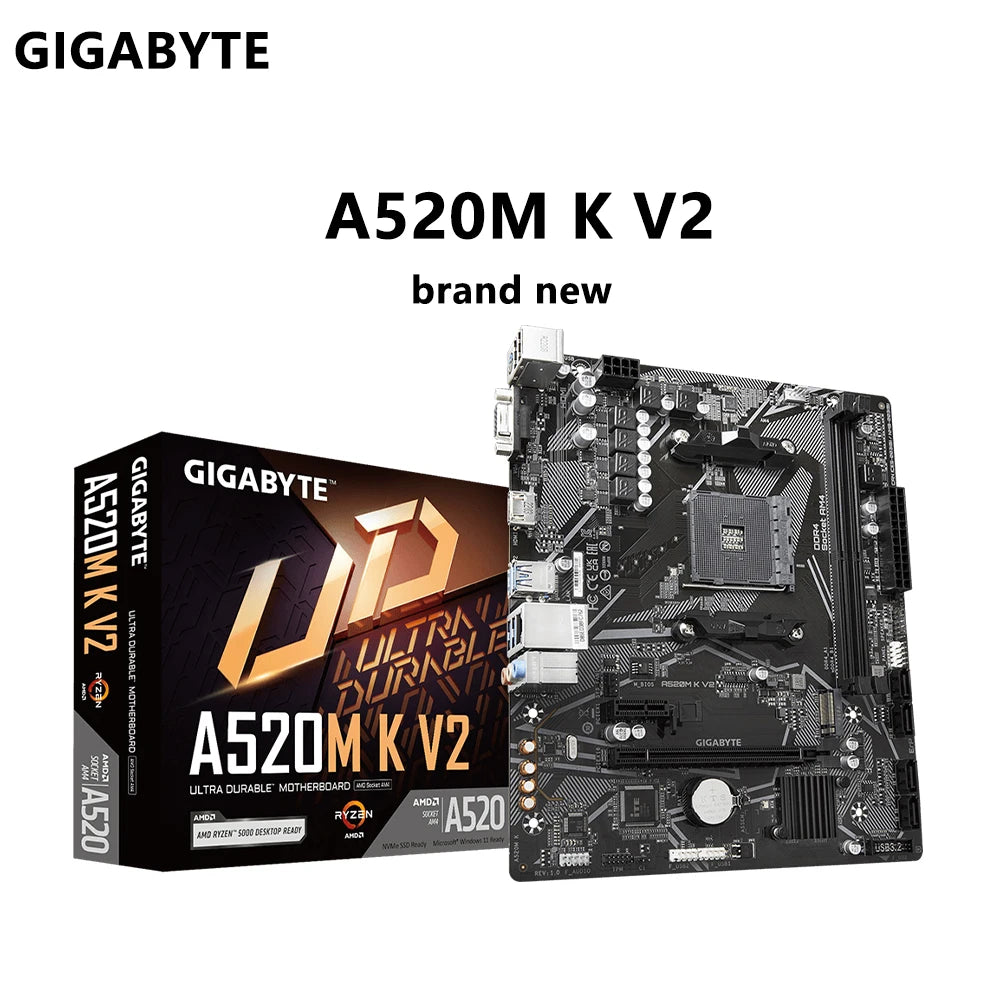 GIGABYTE A520M K V2 Motherboard A520 AM4 Support