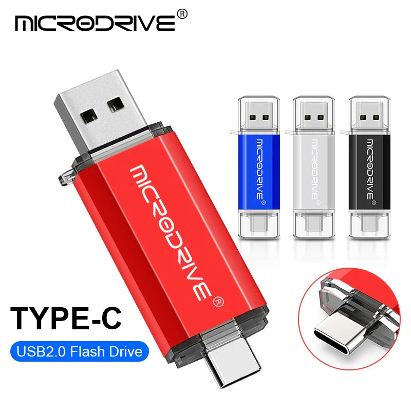 MicroDrive 2-in-1 Type-C OTG USB 2.0 Flash Drive 16GB/32GB/64GB/128GB