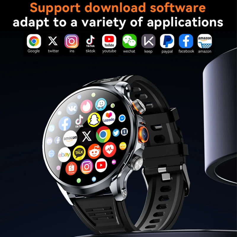 5G/4G Smart Watch 1.95 inch AMOLED 1100mah Battery 8GB+128GB RAM 500W Camera GPS WIFI Google APP Download Smartwatch Android 9.0